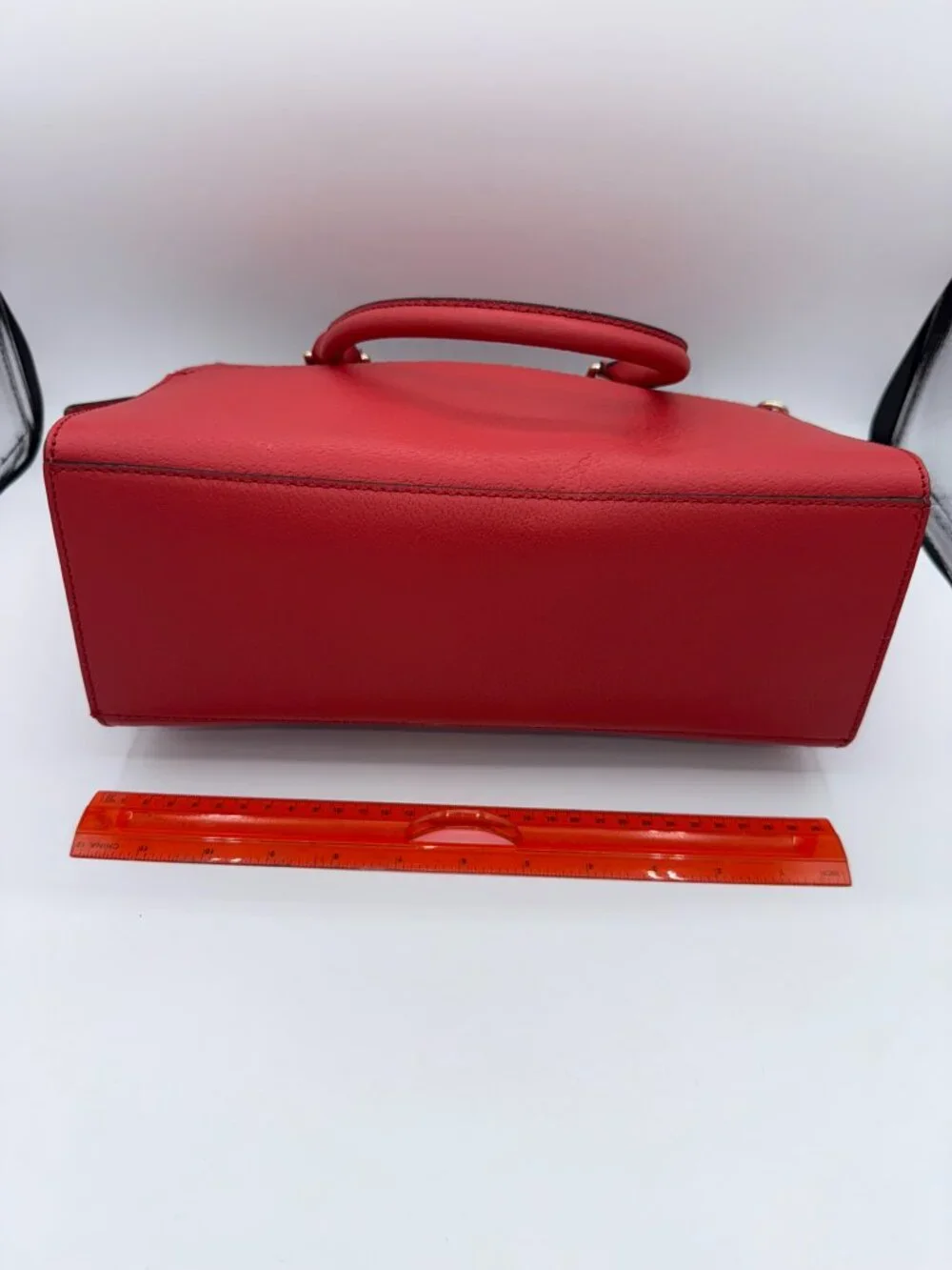 Kate Spade New York Red Leather Satchel Handbag Gold Hardware